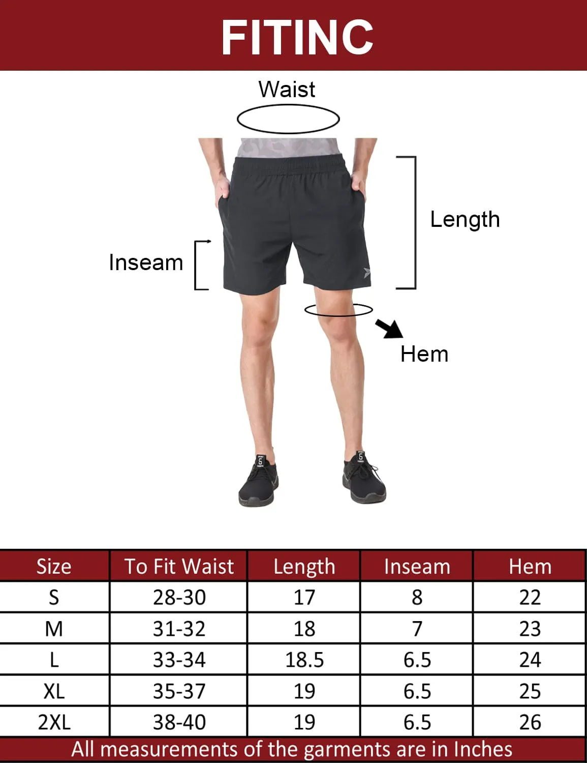 Fitinc Dark Grey Shorts for Men with Zipper Pockets