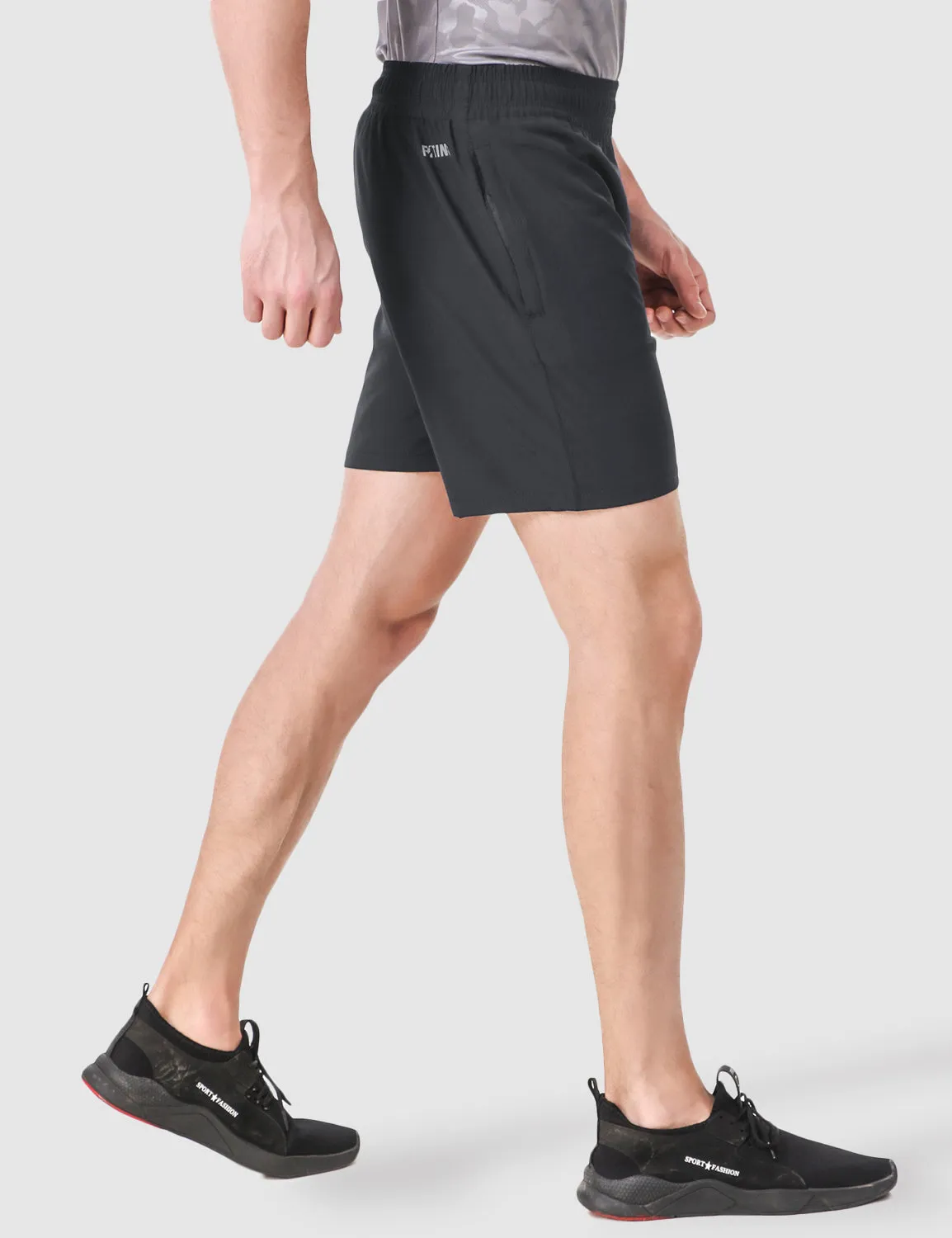 Fitinc Dark Grey Shorts for Men with Zipper Pockets