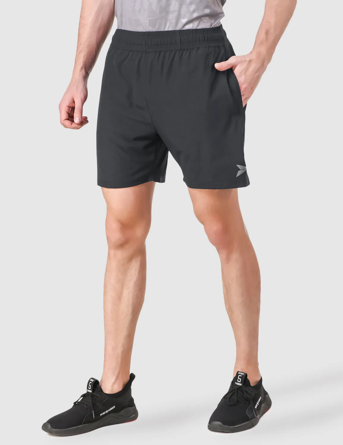 Fitinc Dark Grey Shorts for Men with Zipper Pockets