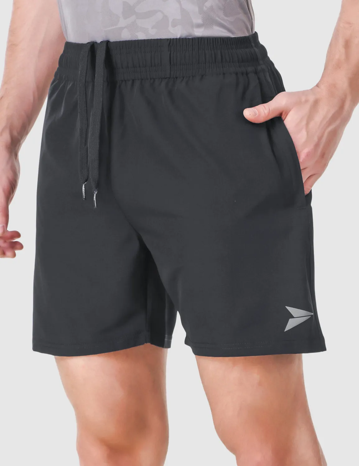 Fitinc Dark Grey Shorts for Men with Zipper Pockets