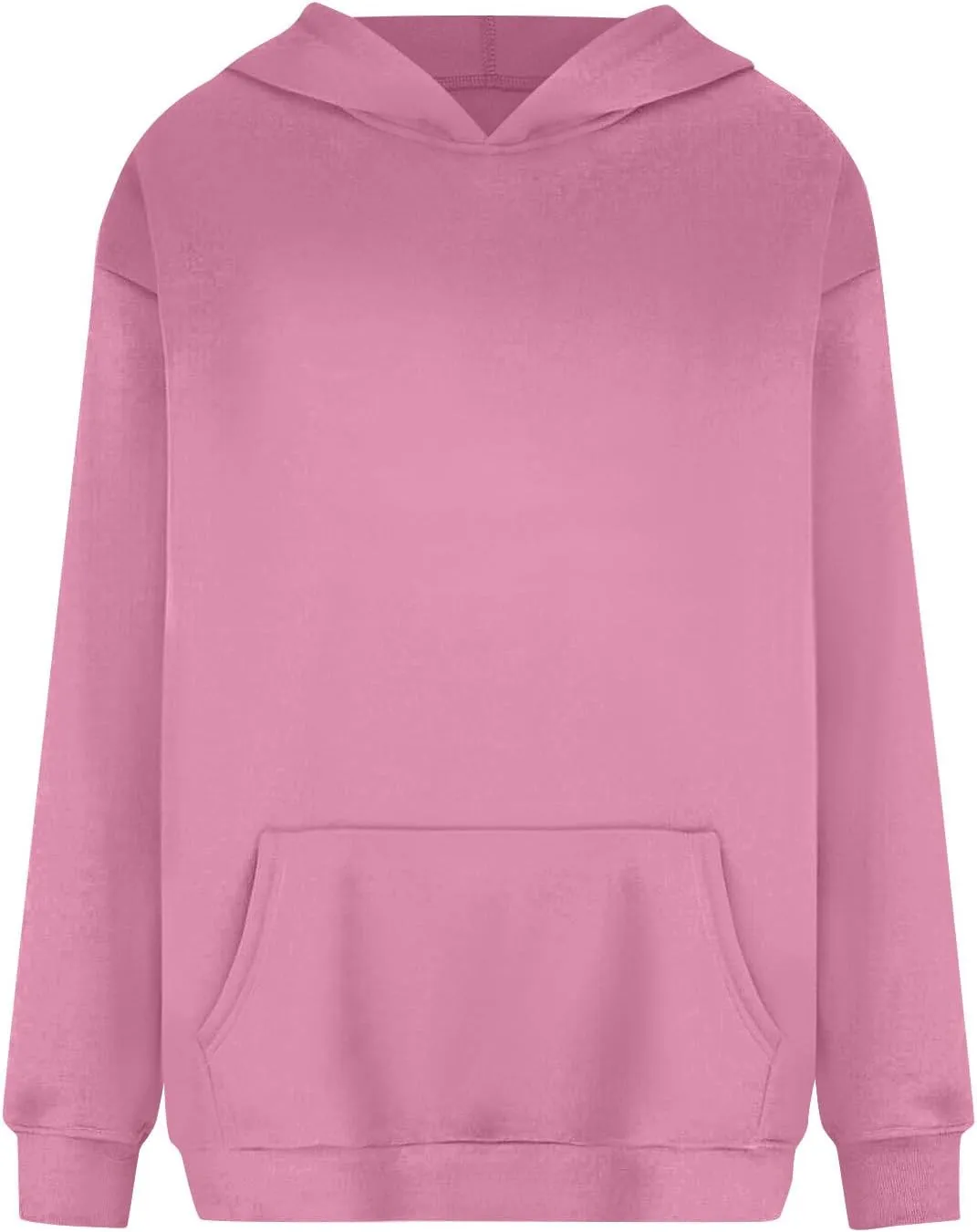 Fleece Hoodie Women Oversized Plain Hooded Sweatshirt Casual Long Sleeve Pullover Tops Comfy Drop Shoulder Sweater