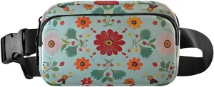 Floral Pattern Fanny Pack Water Resistant, Women Men Waist Pack Sling Bag Purse for Travel Hiking