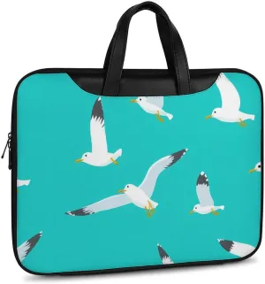 Flying Seagulls Leather Bag Laptop Case Slim Water Resistant Computer Bags with Handle Briefcase for Work