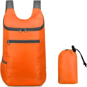 Foldable Backpack,20L Lightweight water-resistant Travel Hiking Backpack for Outdoor Sports Camping Daypack Bag (Orange)