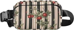 Fruit Stripe Fanny Pack Water Resistant, Women Men Waist Pack Sling Bag Purse for Travel Hiking