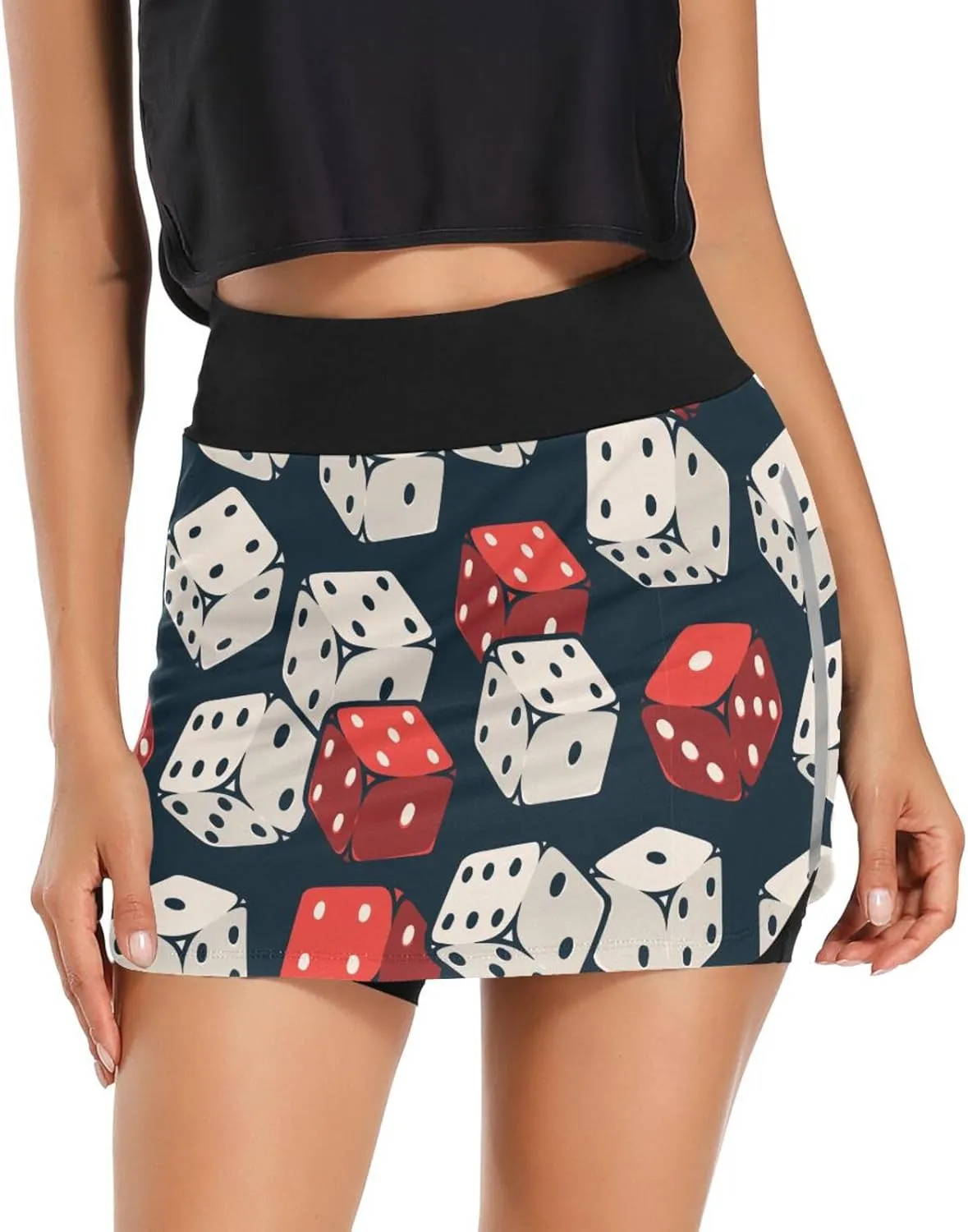 Gambling Casino Athletic Tennis Golf Skorts Skirts for Women Workout Running Sports Skirts S