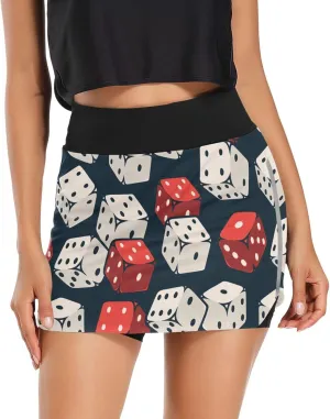 Gambling Casino Athletic Tennis Golf Skorts Skirts for Women Workout Running Sports Skirts S