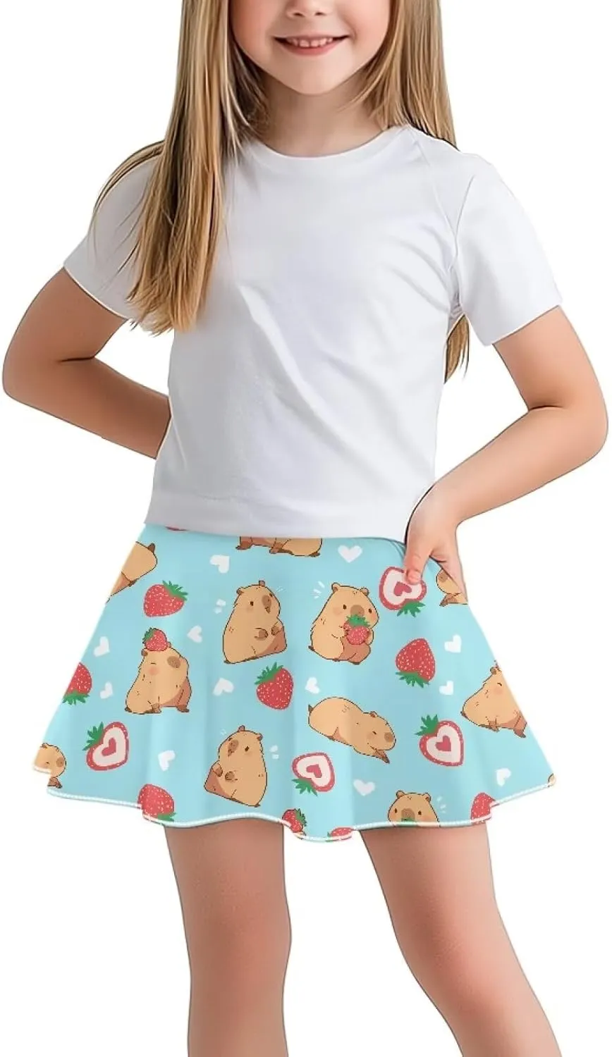 Girls Athletic Tennis Skirt with Pockets Casual Cute High Waisted Skort for Summer 5-14 Years