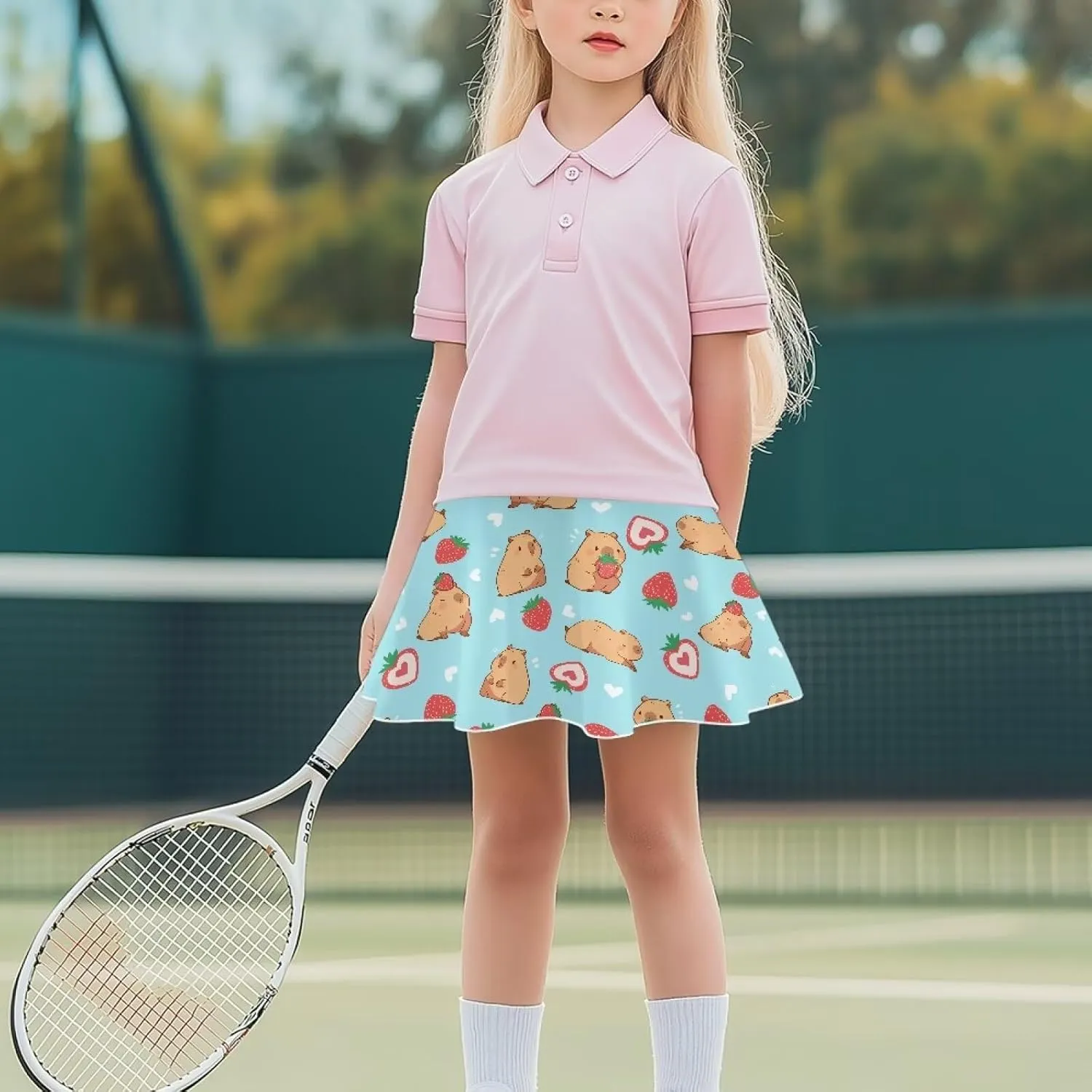 Girls Athletic Tennis Skirt with Pockets Casual Cute High Waisted Skort for Summer 5-14 Years