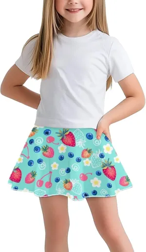Girls Tennis Skirt with Built in Shorts Athletic Golf Skort with Pockets for Girls 5-14 Y