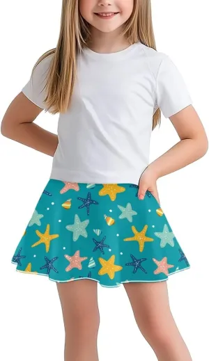 Girls Tennis Skirt with Pockets Athletic High Waisted Golf Skorts with Built in Shorts 5-14 Y