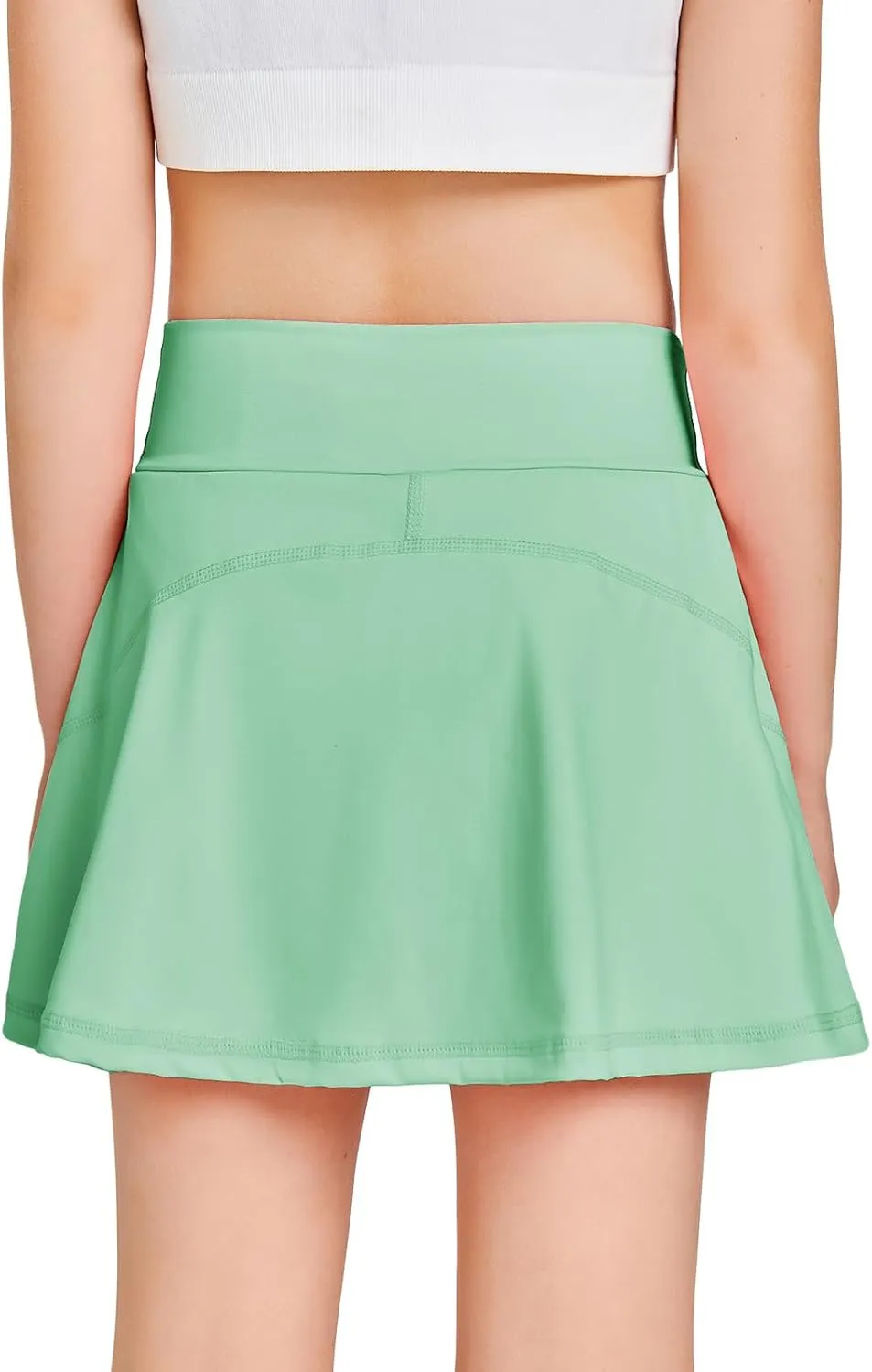 Girls Tennis Skirt with Pockets Shorts Crossover High Waisted Athletic Skorts Workout Golf Running Skirts