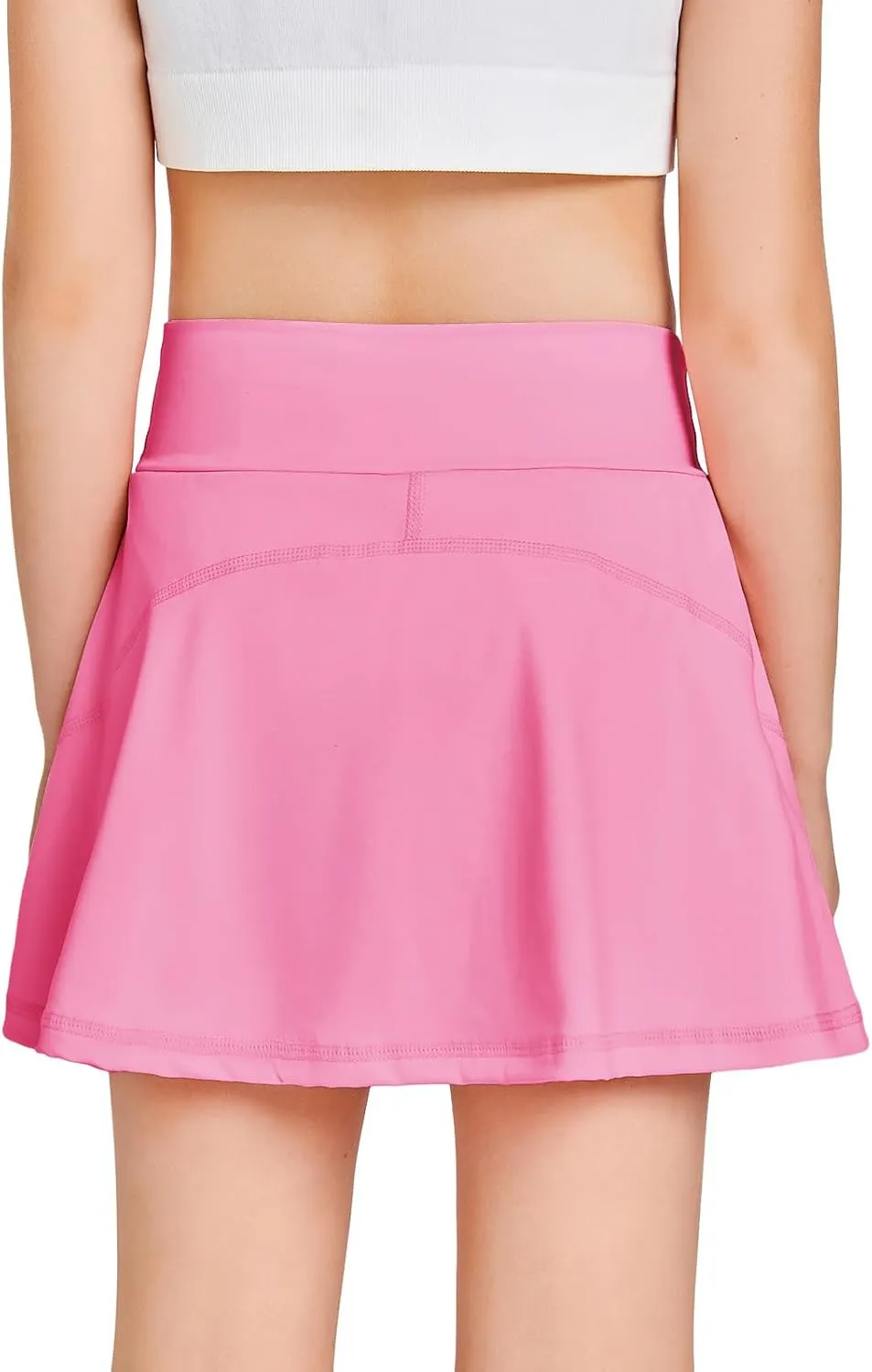 Girls Tennis Skirt with Pockets Shorts Crossover High Waisted Athletic Skorts Workout Golf Running Skirts