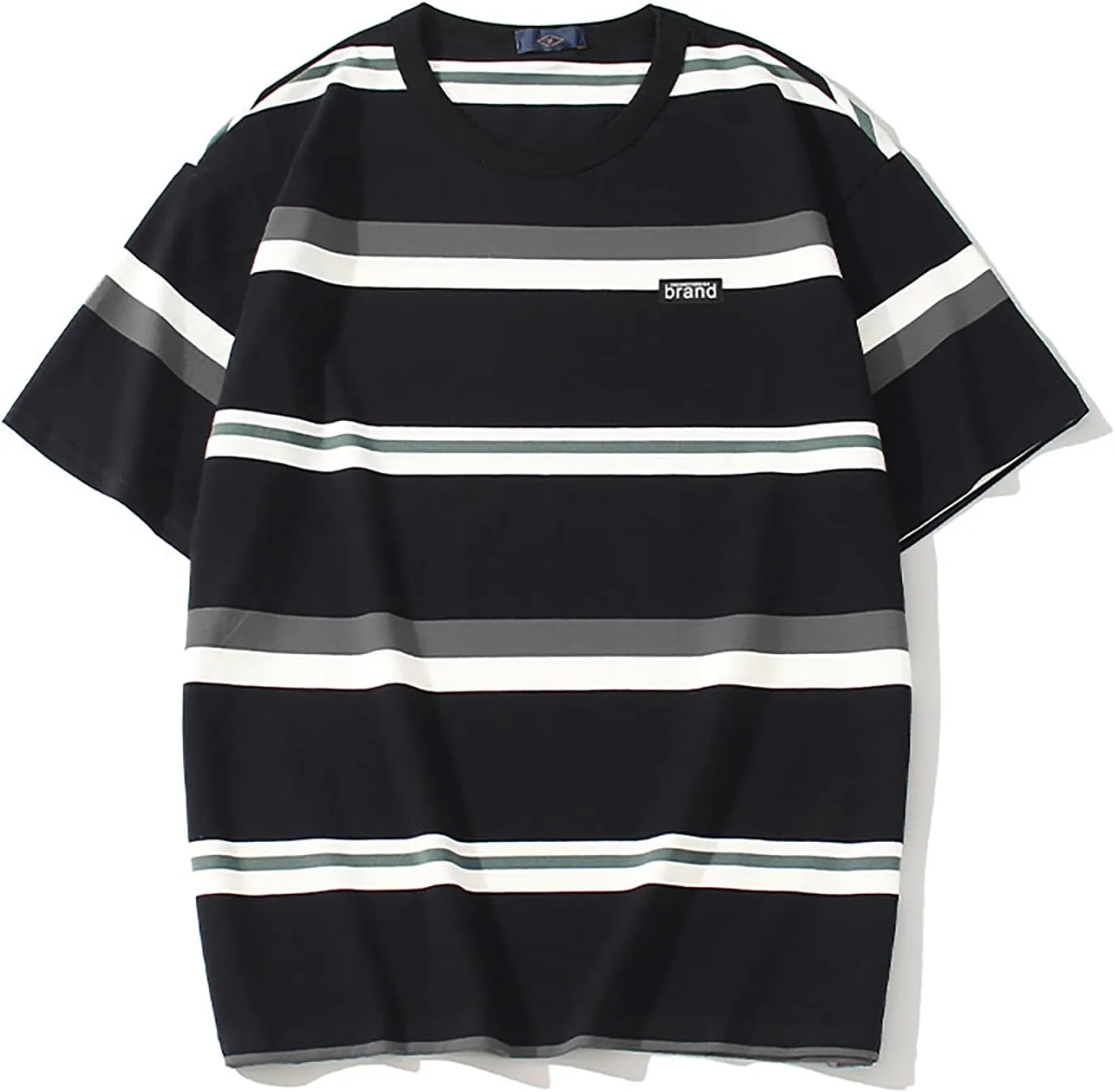 Gothic Casual Loose Oversized T-Shirt Harajuku Street Trend Men and Women Wearing Printed Stripes for Couples