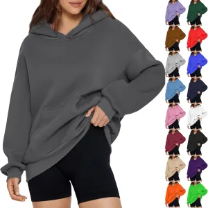 Gumipy Hoodies for Women Fleece Oversized Hoodies Sweatshirt Trendy Long Sleeve Plus Size Hoodies Pullover with Pocket