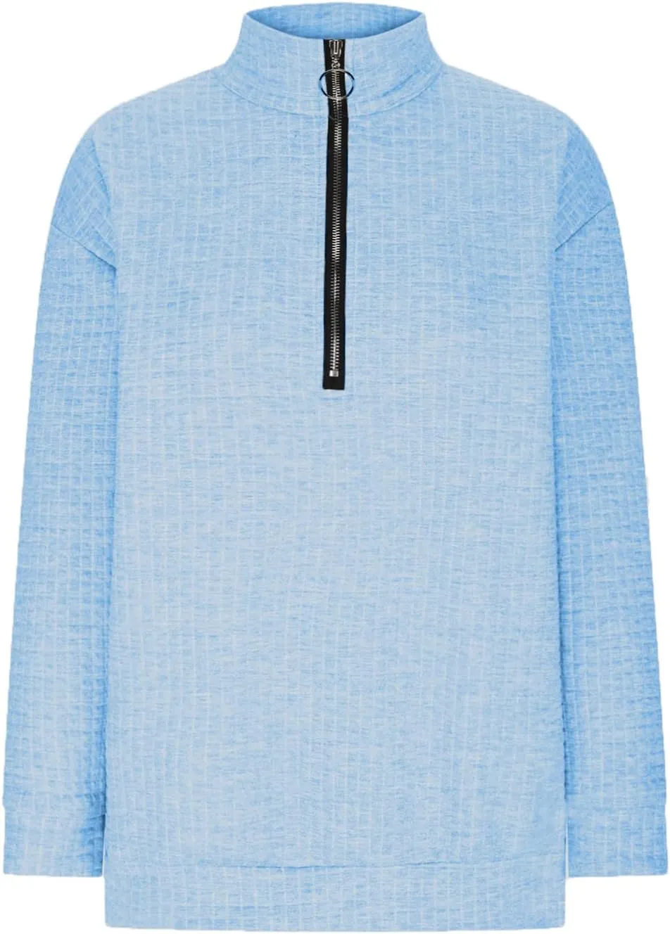 Half Zip Sweatshirt Women 1/2 Zipper Oversized Waffle Quilted Pattern Cropped Pullover Fall Winter Tops