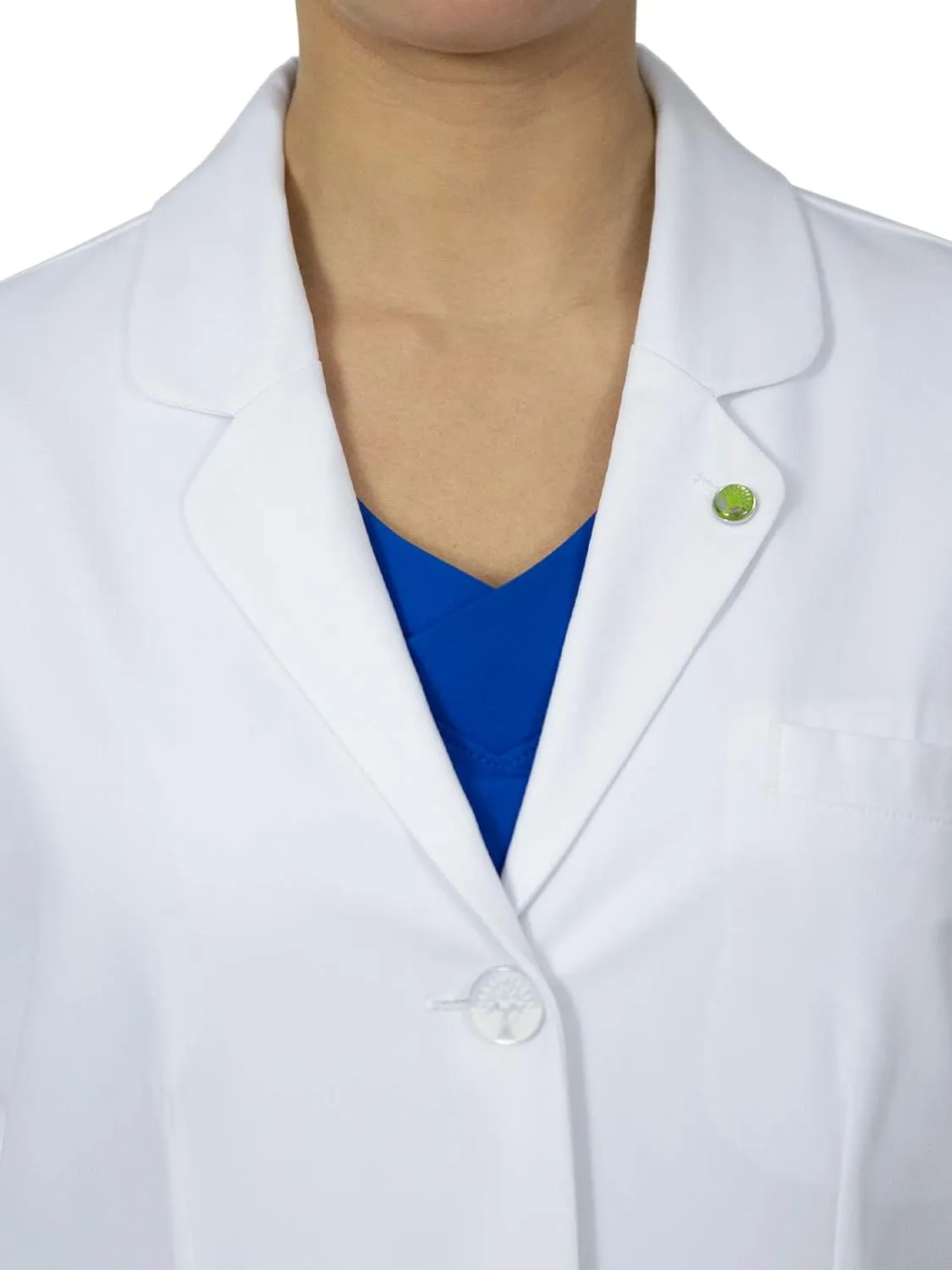 Healing Hands Fiona Womens Lab Coat - Mid Length, 4 Pocket, White - Modernist Collection