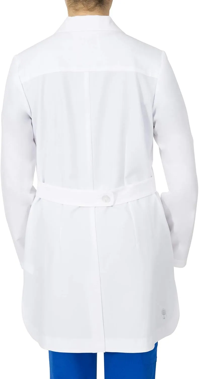 Healing Hands Fiona Womens Lab Coat - Mid Length, 4 Pocket, White - Modernist Collection