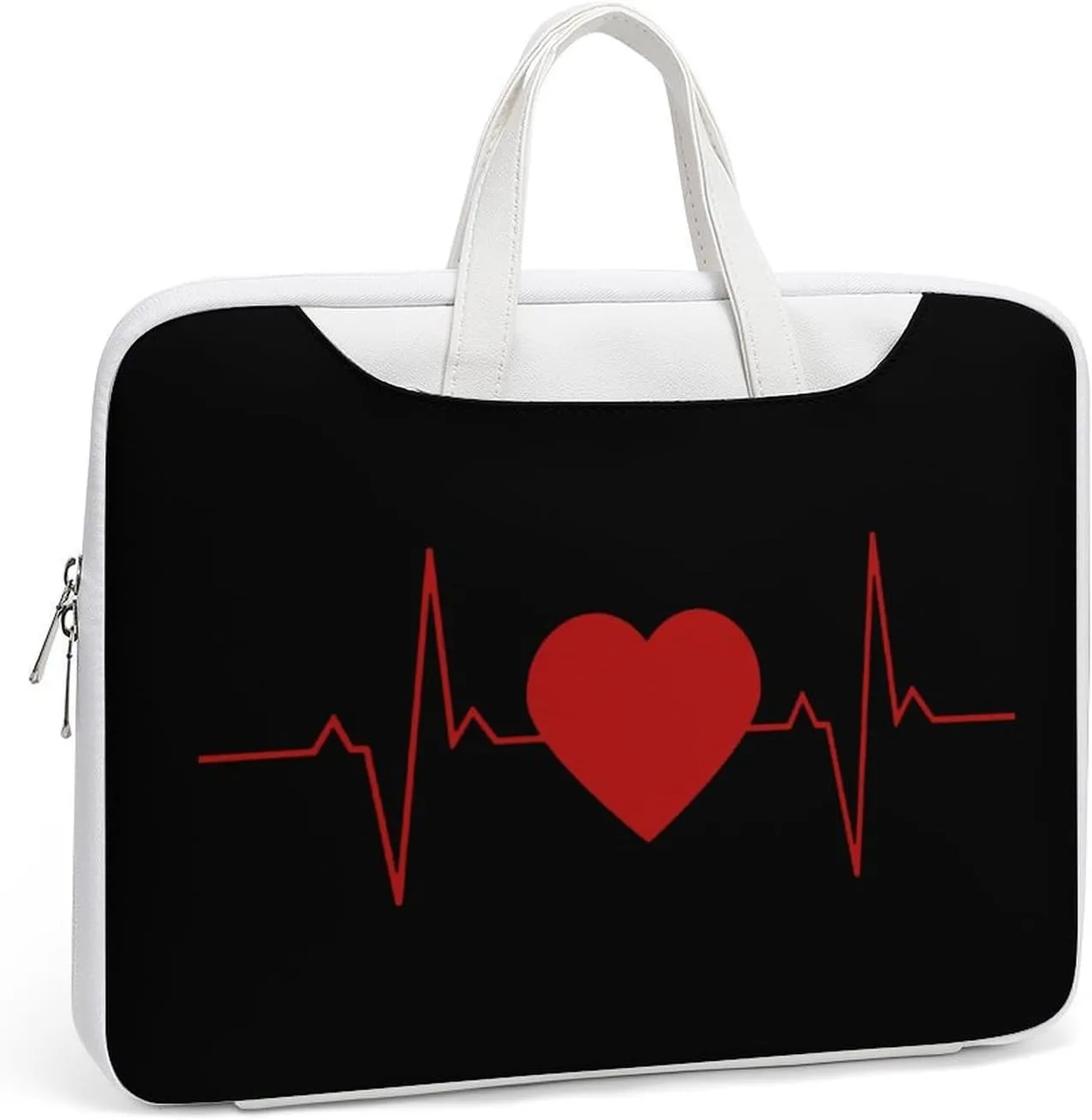 Heartbeat Line Leather Bag Laptop Case Slim Water Resistant Computer Bags with Handle Briefcase for Work