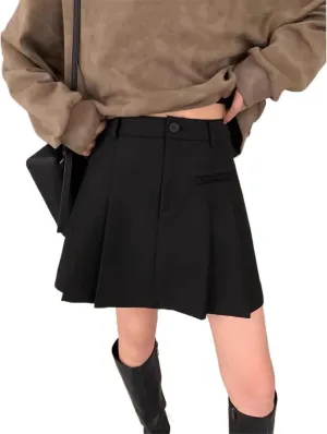 High-Waisted Leather Skirt for Women, Autumn Winter Edgy Look