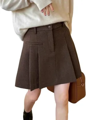 High-Waisted Leather Skirt for Women, Autumn Winter Edgy Look