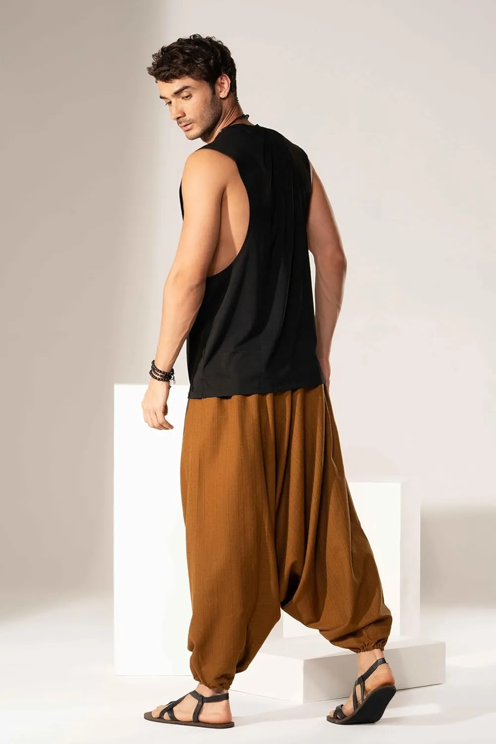 Hippie Music Festival Outfits for Men, Loose Baggy Yoga Harem Pants, Rave Party Dance Pants