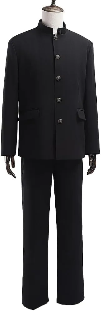 Japanese School Uniform Cosplay Costume Black Jacket and Pants