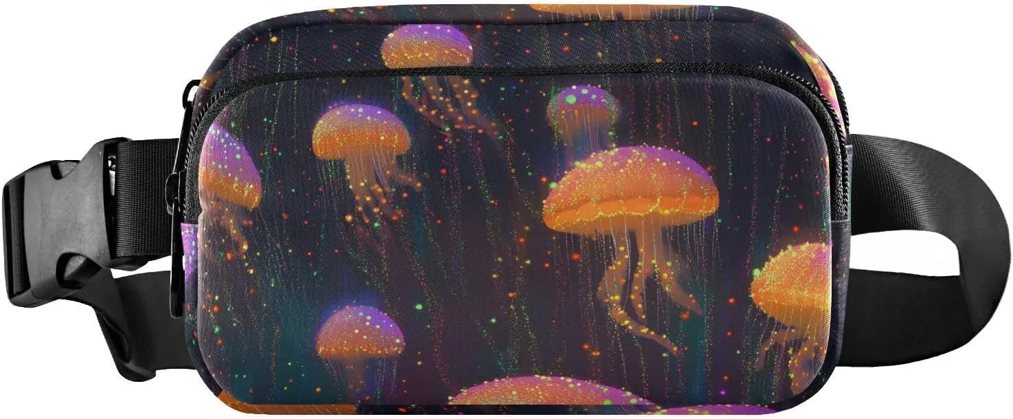 Jellyfish Surreal Fanny Pack Water Resistant, Women Men Waist Pack Sling Bag Purse for Travel Hiking