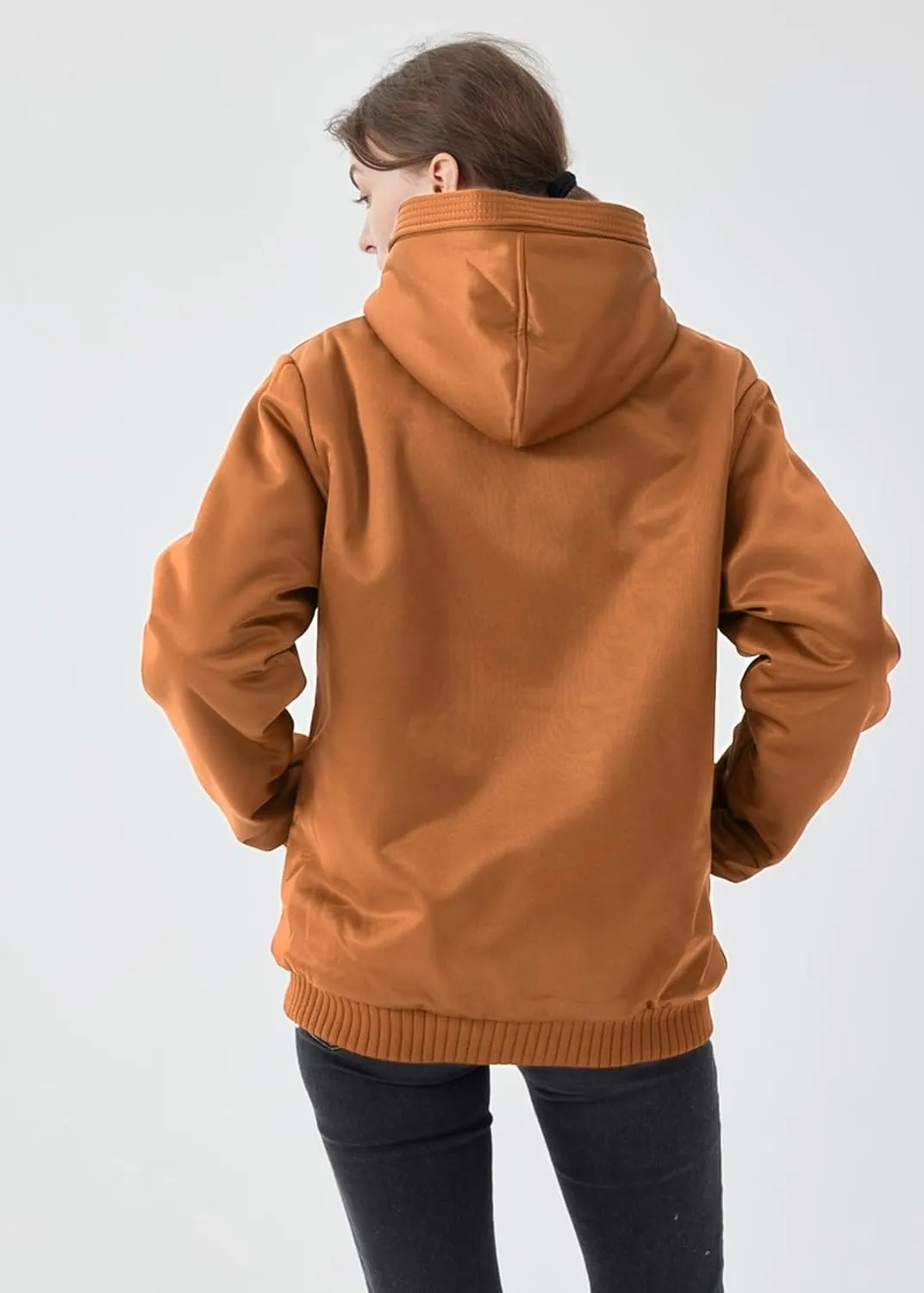 JiangWu Womens Fashion Fleece Sherpa Lined Hooded Coat Winter Thicken Warm Jacket
