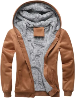 JiangWu Womens Fashion Fleece Sherpa Lined Hooded Coat Winter Thicken Warm Jacket