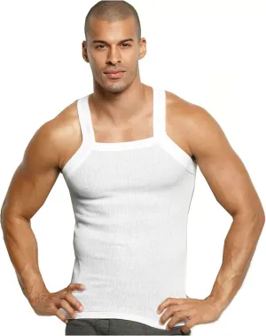 John Son Super Heavy Weight Square Cut Tank Top - 3 Pack (3XL, White)
