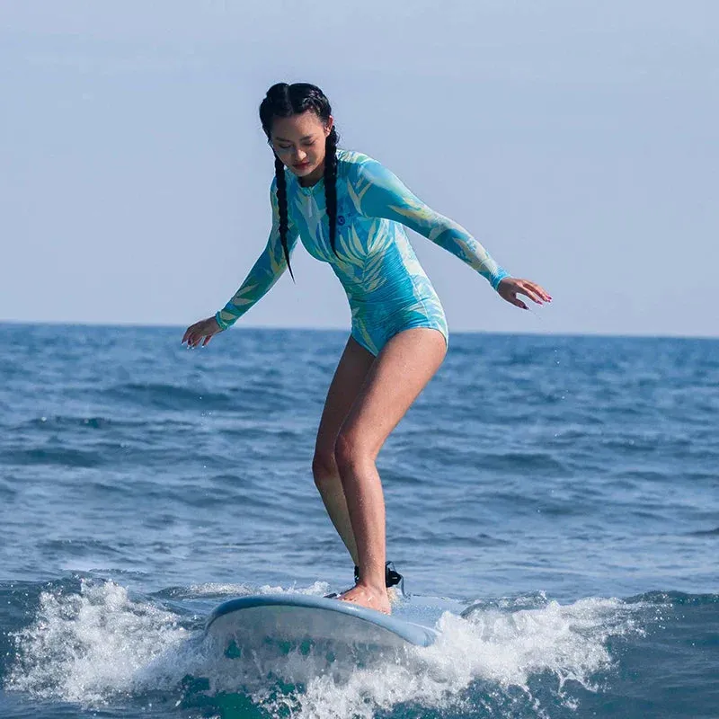 Joskaa Women Zipper Long Sleeves Rash Guard Swimwear Sports One Piece Swimsuit Beach Hot Spring Surfing Bathing Suit Body Suit