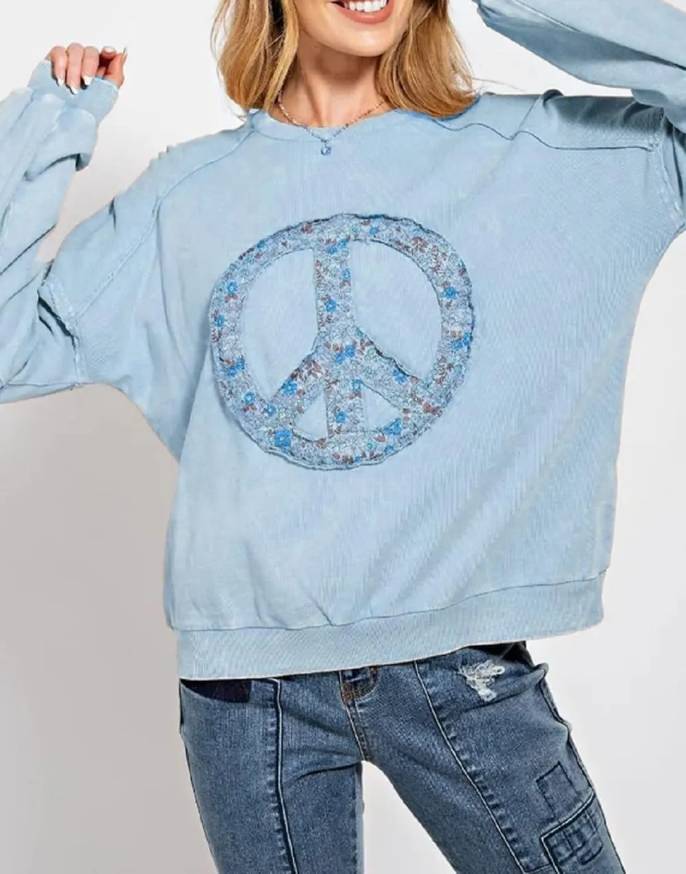 Juakoso Womens Oversized Crewneck Sweatshirt Y2k Long Sleeve Casual Pullovers Retro Aesthetic Shirts Streetwear