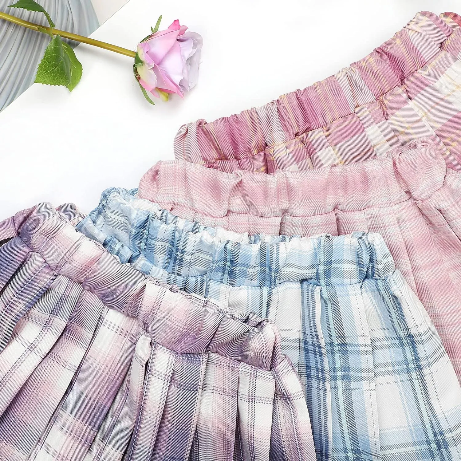 KEREDA Girls Pleated Mini Skirt High Waist Tennis School Uniform Skirts 4-14 Years