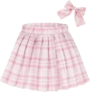 KEREDA Girls Pleated Mini Skirt High Waist Tennis School Uniform Skirts 4-14 Years