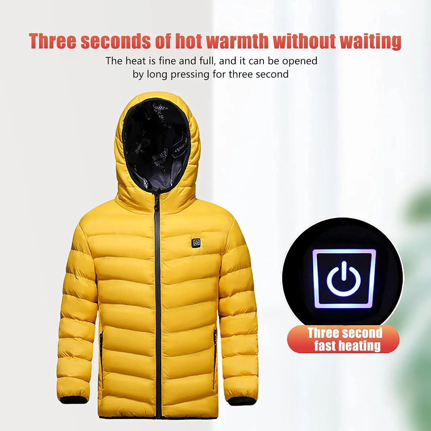 Kids Heated Jacket with Hood, Boys Girls Winter Hooded Coats USB Charging Waterproof Windproof Vest