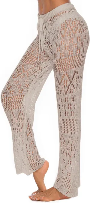 Kistore Womens Crochet Net Hollow Out Beach Pants Sexy Swimsuit Cover Up Pants