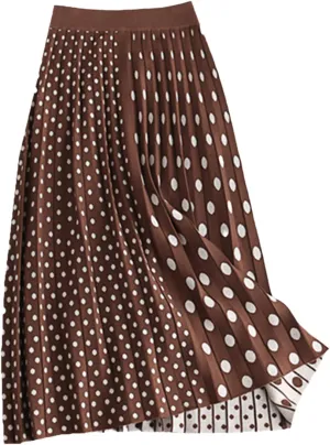 Knitting Dot Print Long Skirt Stretch Vintage Women Winter Ladies Maxi Midi