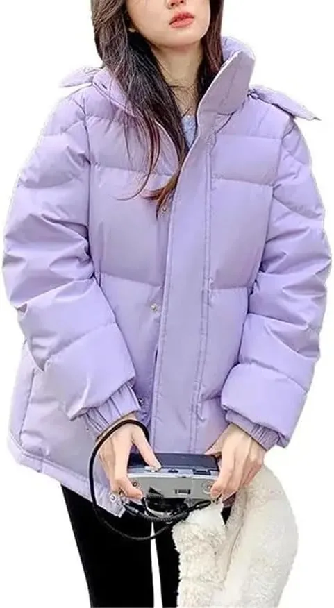Korean Down Cotton Jacket Women Hooded Parkas Winter Padded Coat Thick Warm Loose Puffer Female Snow Wear Outwea