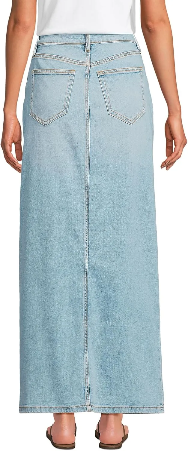 Lands' End Women's Soft Denim Maxi Skirt
