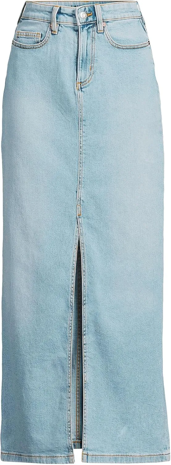 Lands' End Women's Soft Denim Maxi Skirt