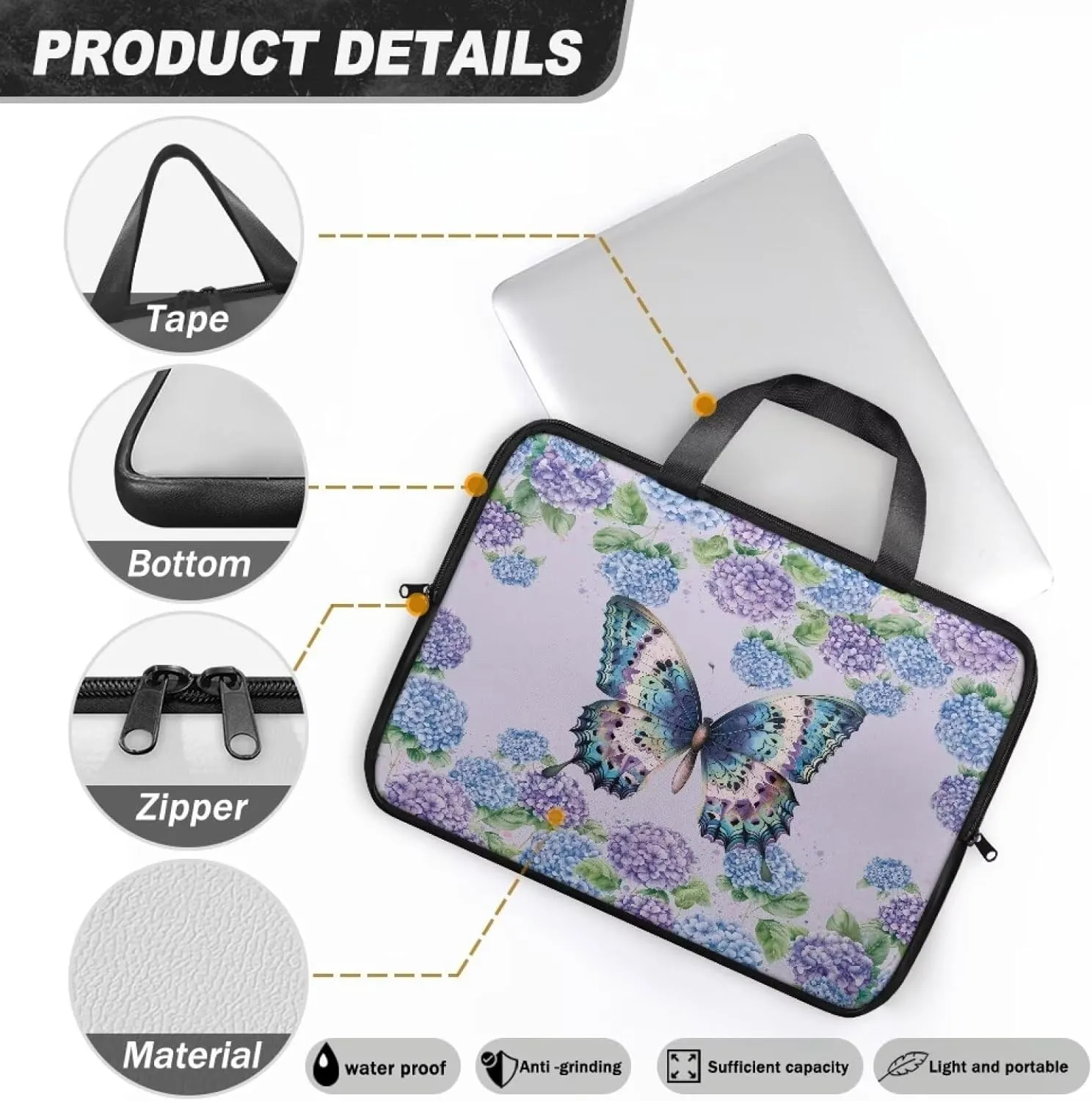 Laptop Bag for Kids Portable Computer Briefcase Leather Bag Water-Resistant Laptop Bag for Teen Boy