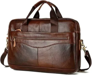 Laptop Bag for Women Men, Laptop Computer Bag, Water Resistant Anti Theft Leather Briefcases Laptop Case