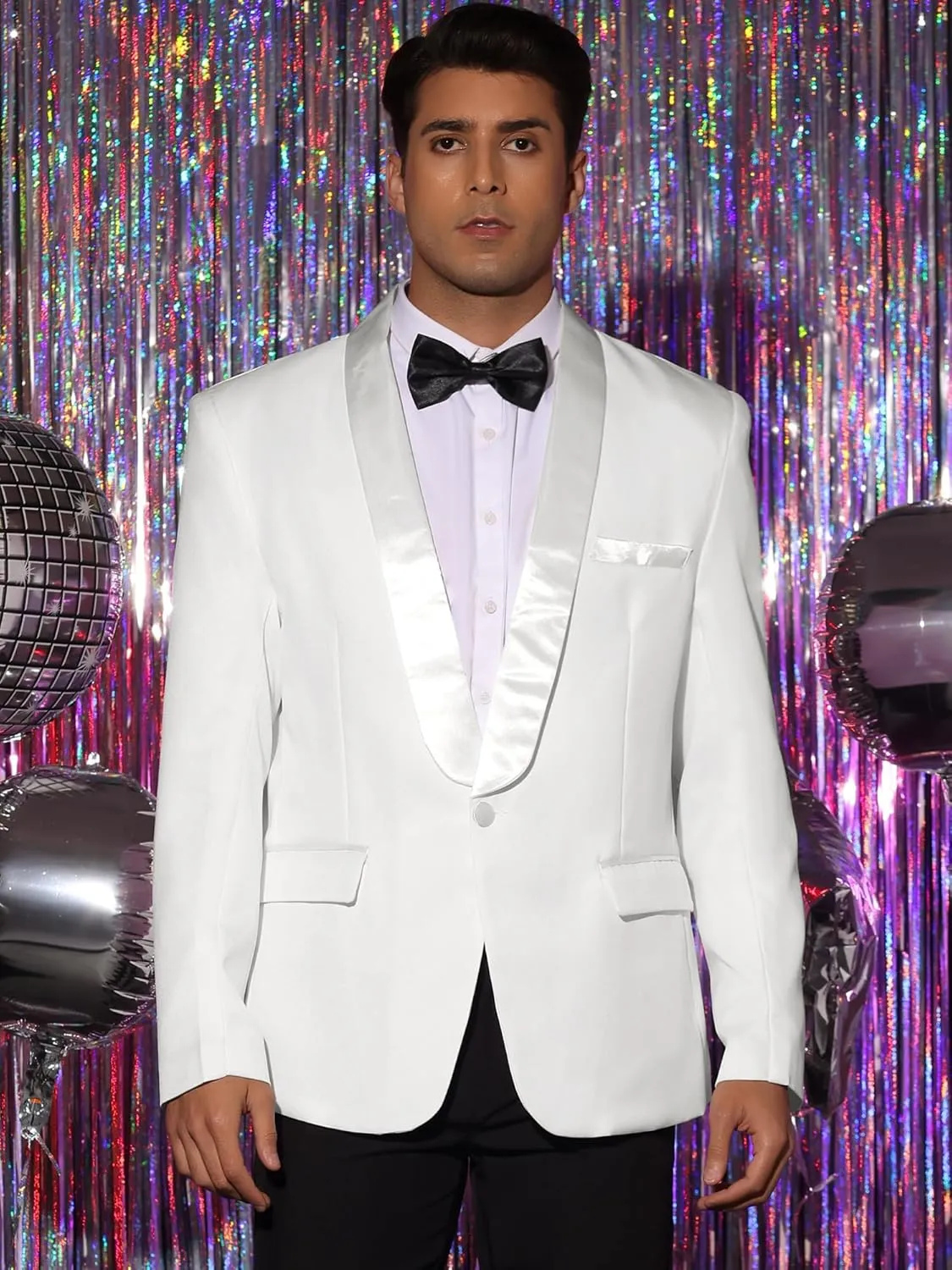 Lars Amadeus Wedding Blazers for Men's One Button Shawl Collar Formal Prom Sports Coats