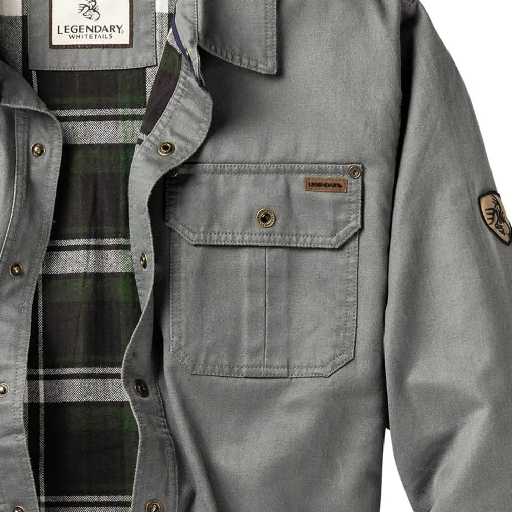 Legendary Whitetails Journeyman Shirt Jacket Flannel Lined Shacket for Men Water-Resistant Coat Rugged Fall Clothing