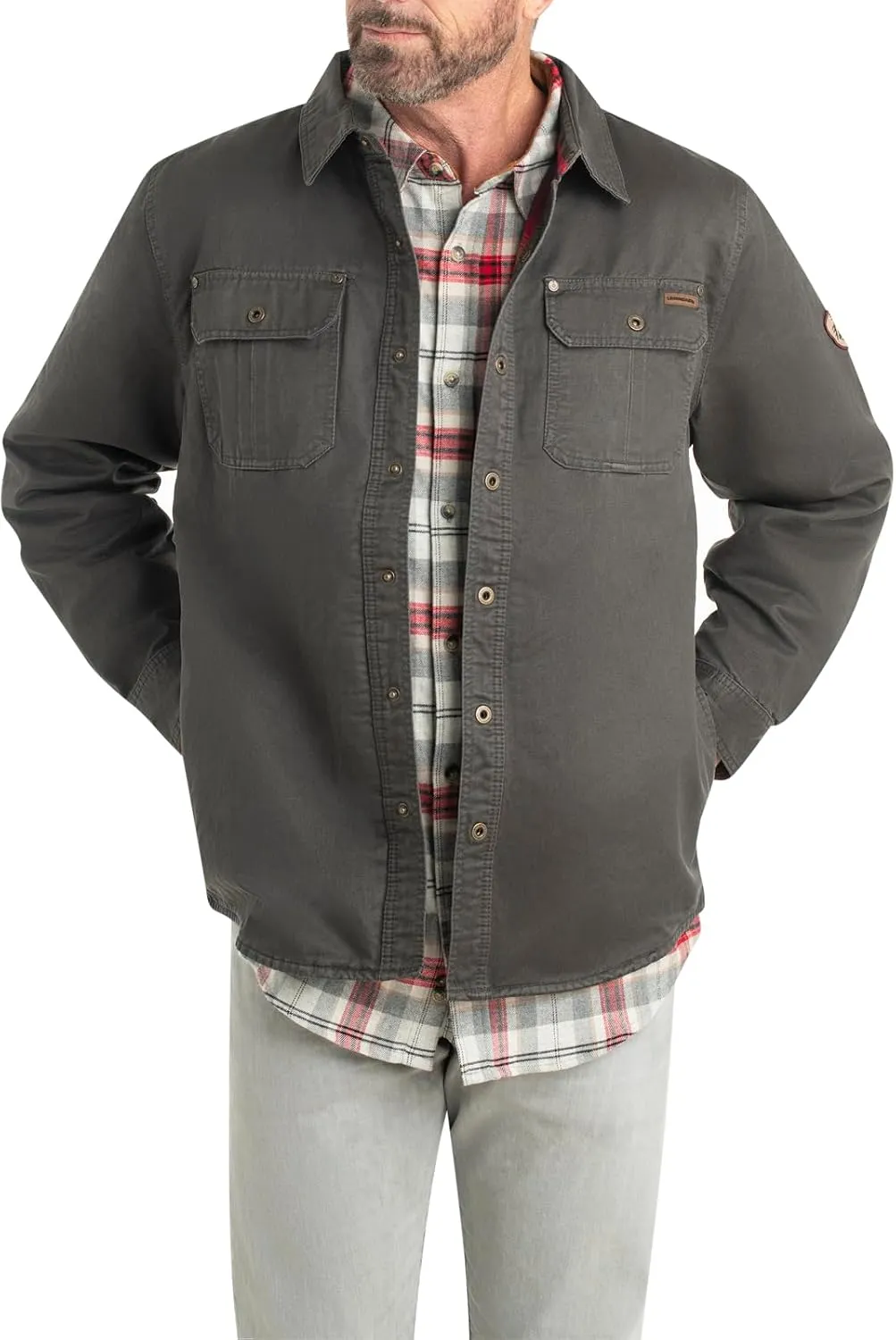 Legendary Whitetails Journeyman Shirt Jacket Flannel Lined Shacket for Men Water-Resistant Coat Rugged Fall Clothing