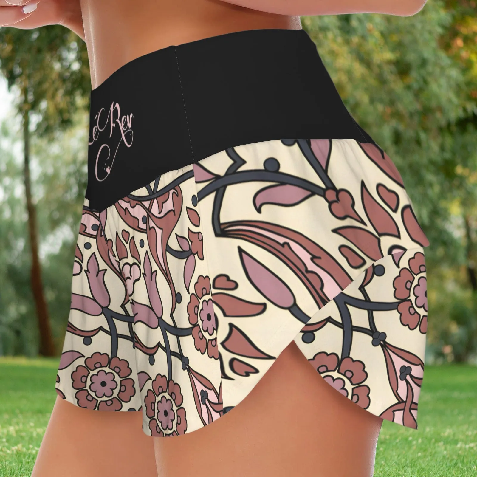 LeRev Grandma's Couch Cushion High Waist Zipper Pocket Sports Shorts - Comfortable, Stylish Activewear for Everyday Use