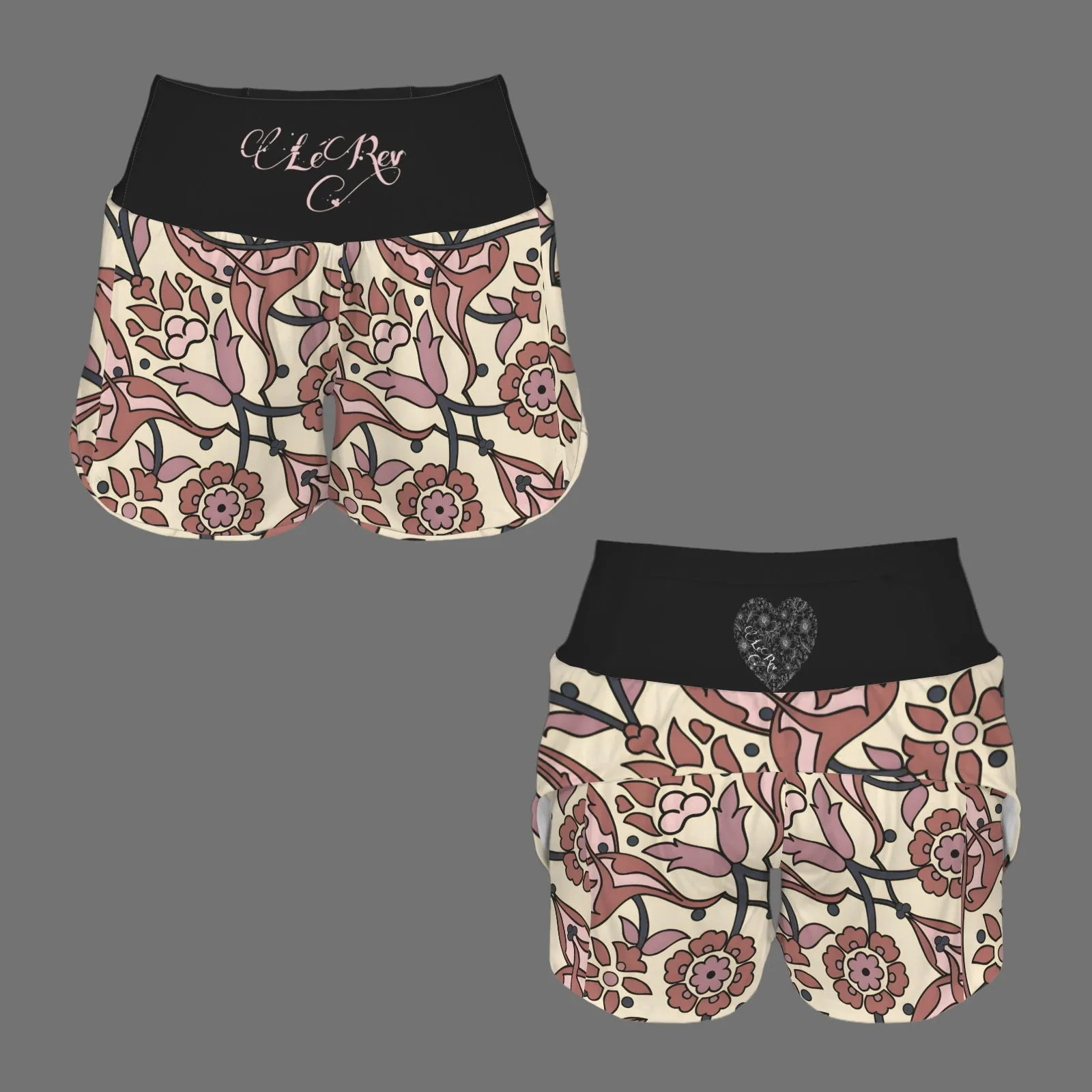 LeRev Grandma's Couch Cushion High Waist Zipper Pocket Sports Shorts - Comfortable, Stylish Activewear for Everyday Use