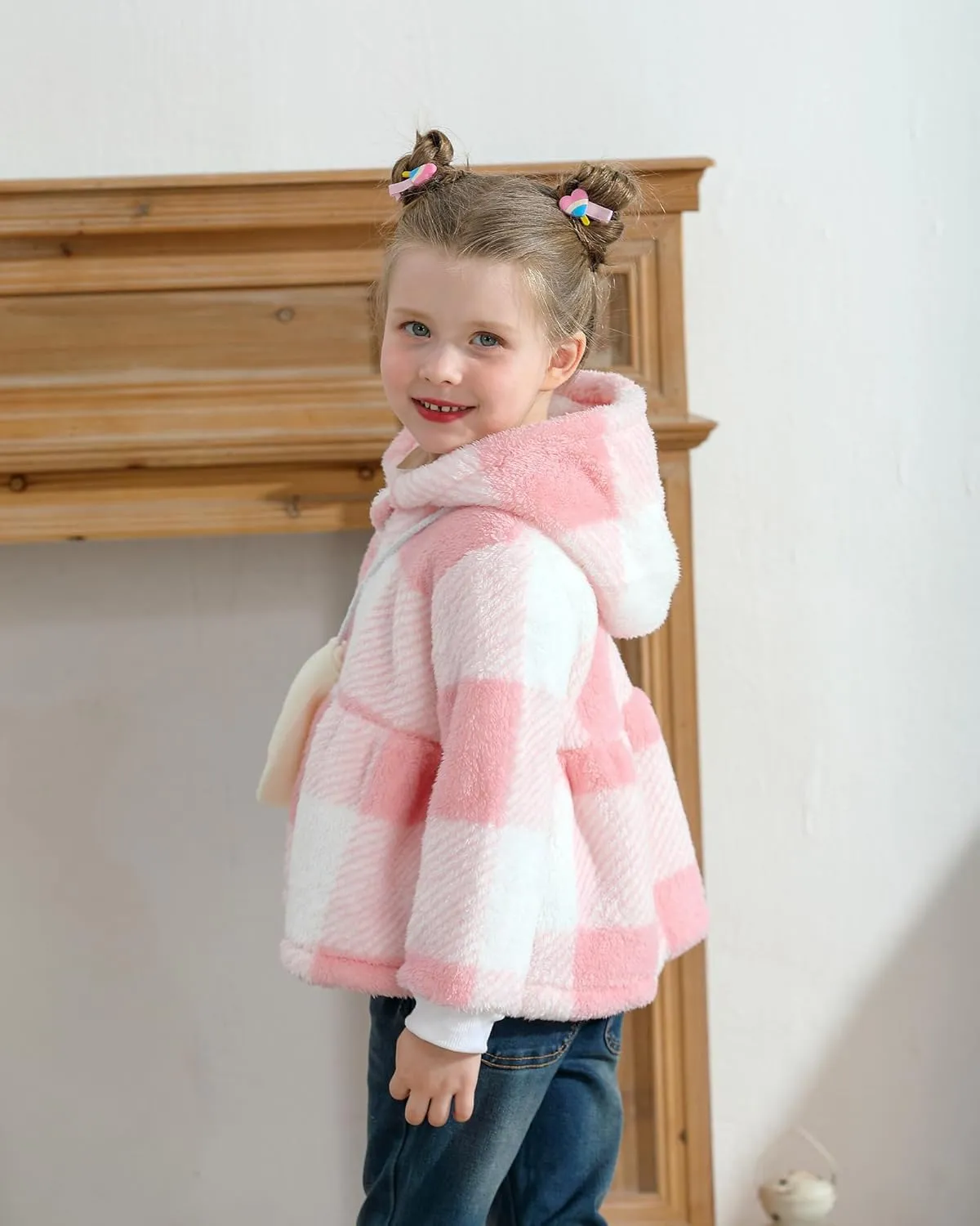 Little Toddler Girl Fleece Jacket Long Sleeve Full Zip Up Hoodies Sweater Warm Winter Coat Outwear Fall Winter Clothes