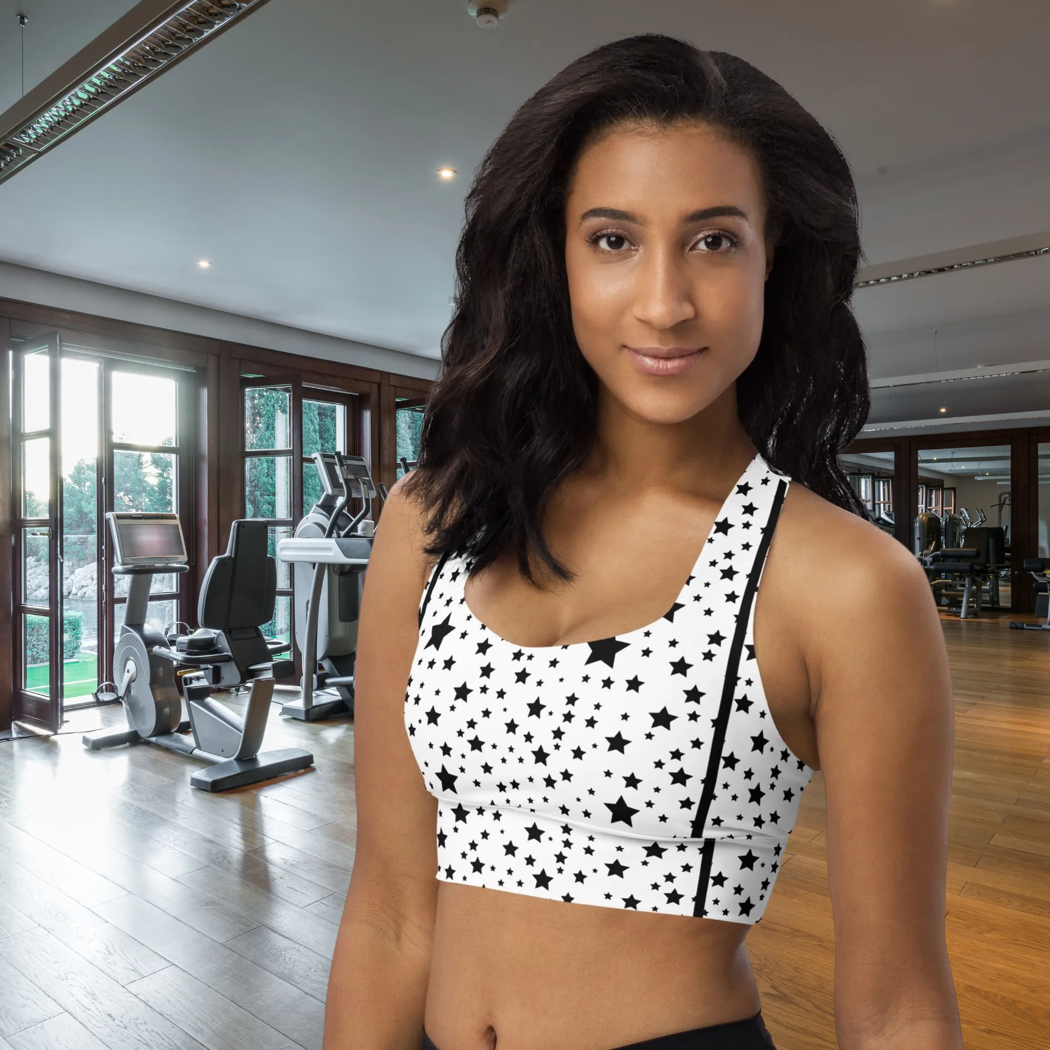 Longline Stars Yoga Sports Bra, lioness-love